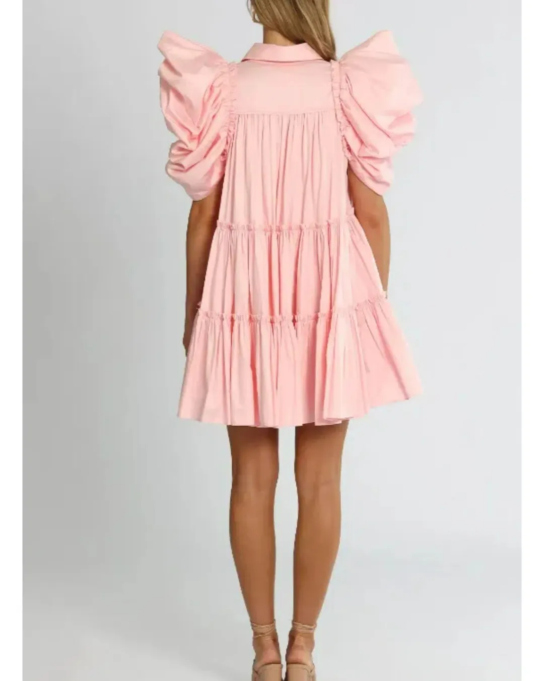 Aje Swift Butterfly Sleeve Smock Dress in Rose Pink Size AU 8  for rent on The Volte - main image