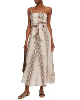 Zimmermann Bellitude Python Cut Out Dress Print Size 0 / AU 8  for rent on The Volte - image 2