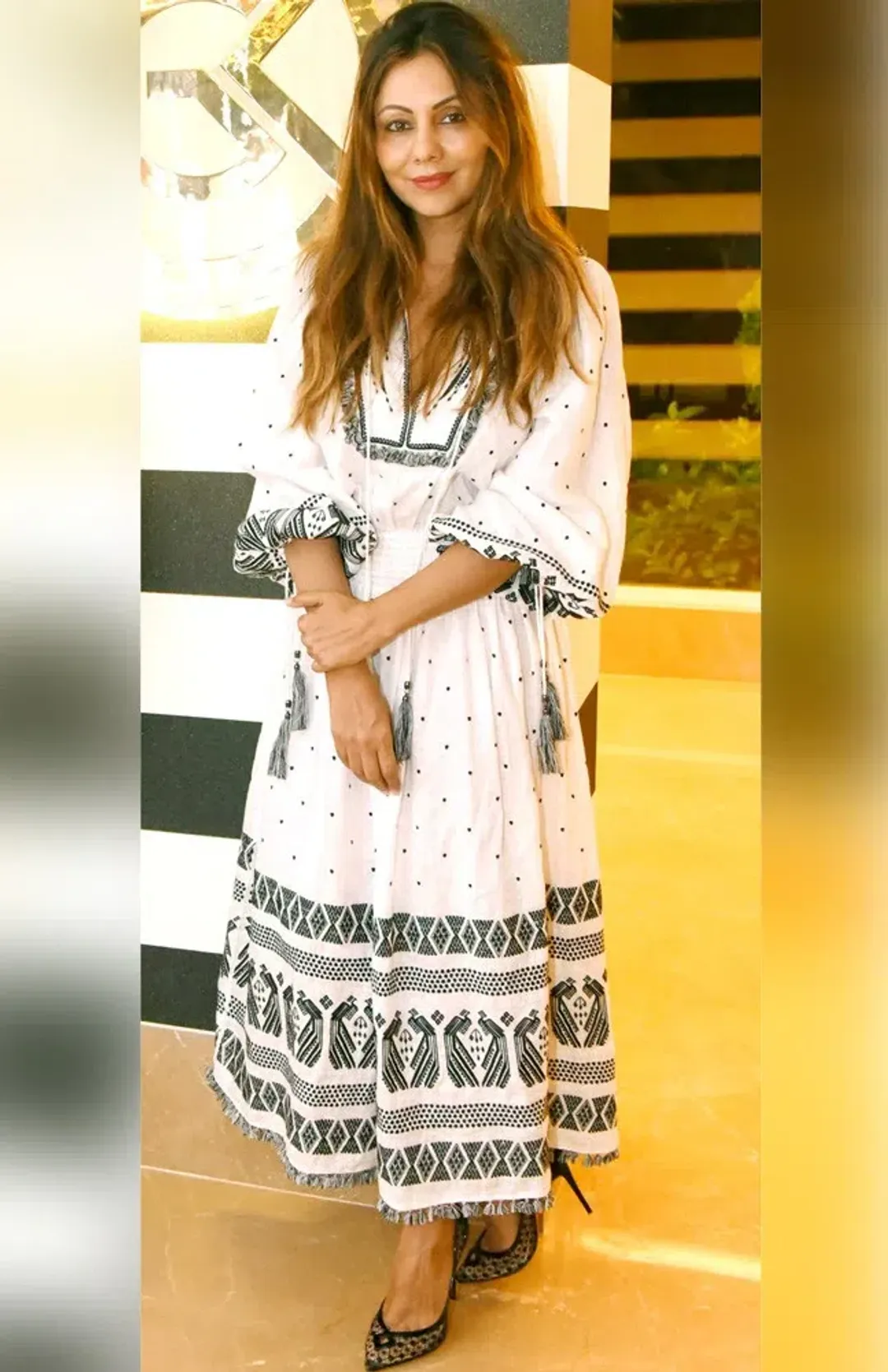 Zimmermann Divinity Midi Embroidered Linen Dress White/Black Size 0 / 8 AU for rent on The Volte - main image