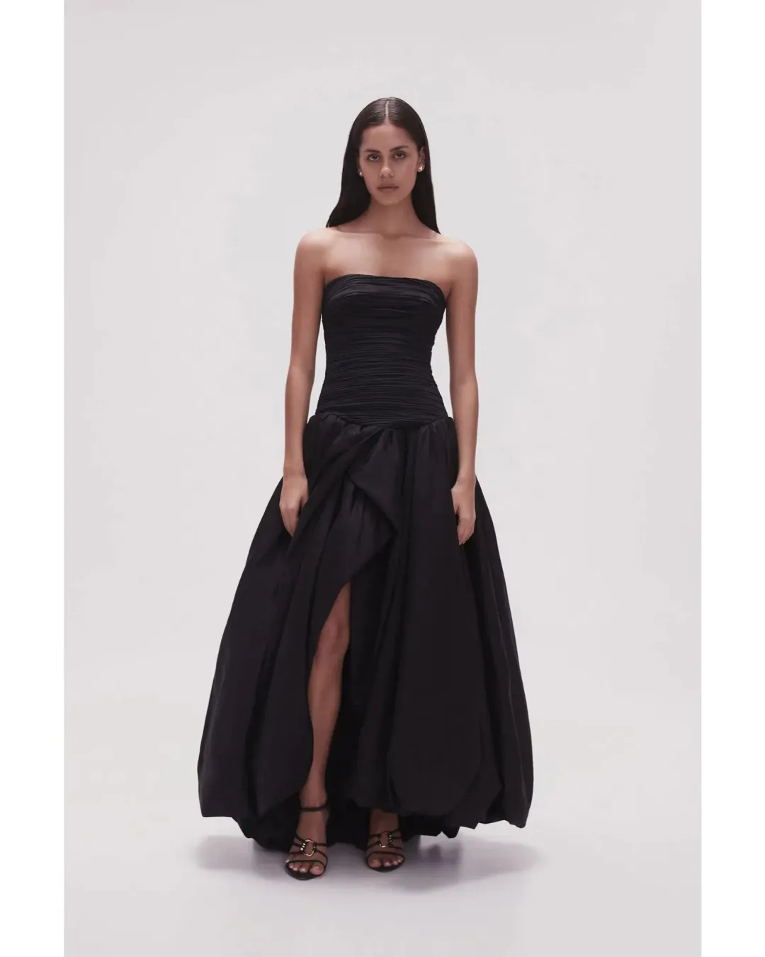 Aje Violette Bubble Hem Maxi Dress Black Size AU 14 for rent on The Volte - main image