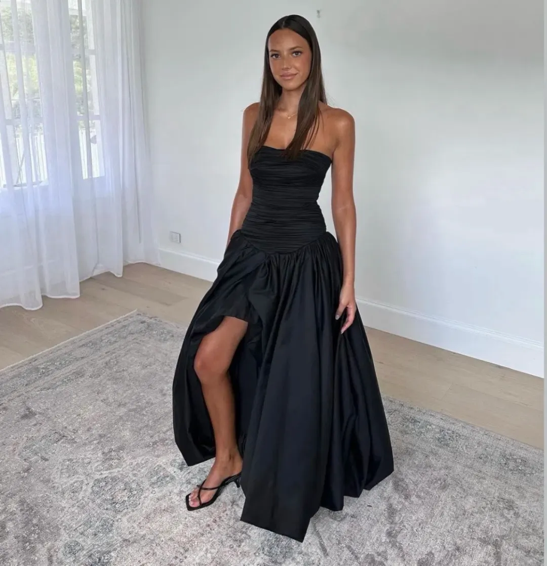 Aje Violette Bubble Hem Maxi Dress Black Size AU 14 for rent on The Volte - main image