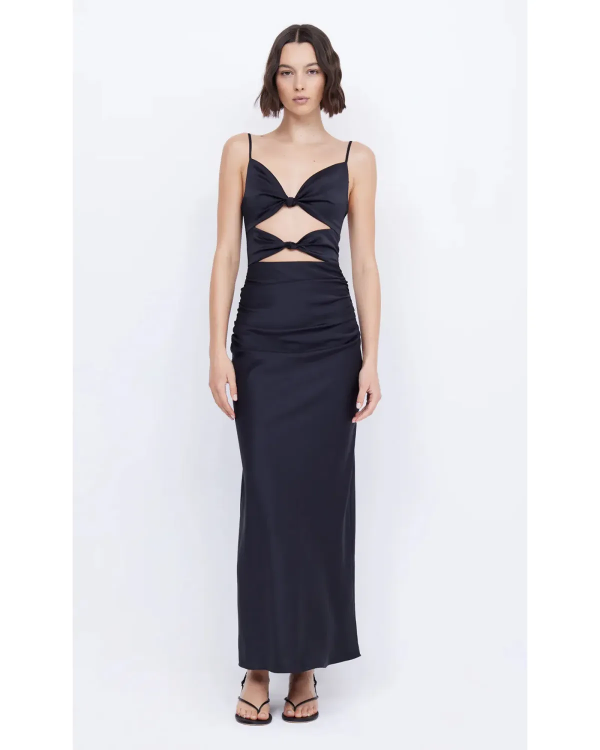 Bec & Bridge Mari Lou Knot Dress Black Size AU 6 for rent on The Volte - main image