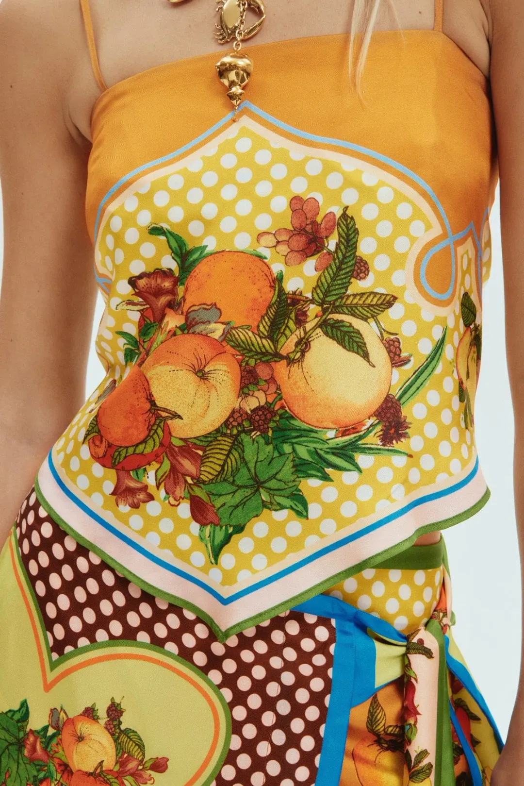 Alemais Lemonis Silk Scarf Top Size AU 8 and Silk Skirt Size AU 12 Set Multi for rent on The Volte - main image