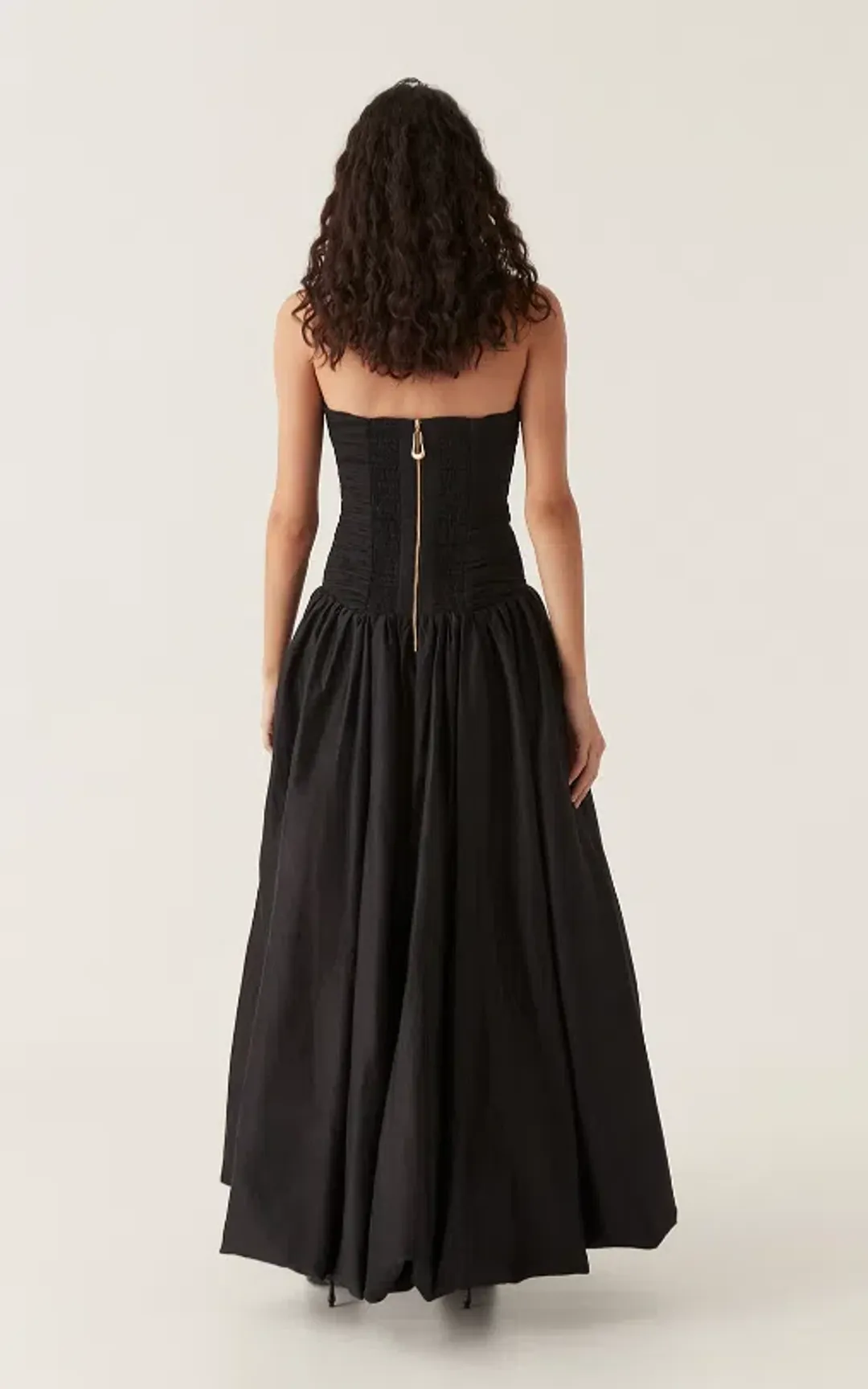 Aje Violette Bubble Hem Maxi Dress Black Size 8 for rent on The Volte - main image
