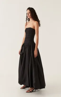 Aje Violette Bubble Hem Maxi Dress Black Size 10 for rent on The Volte - image 3