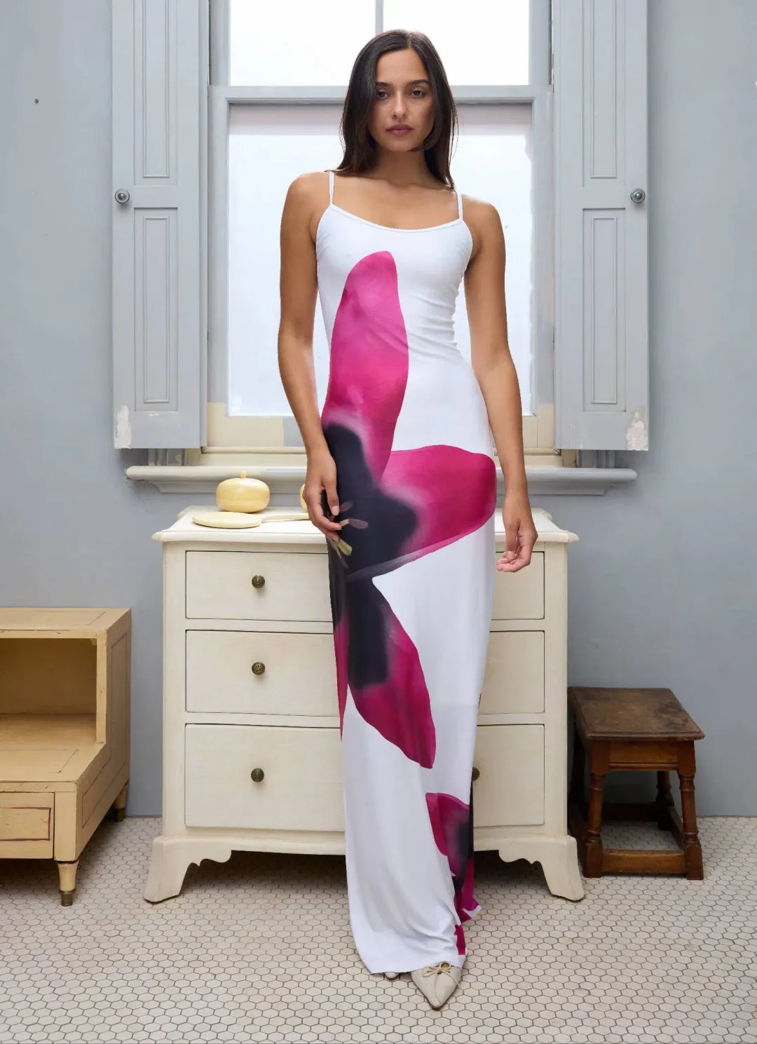 With Harper Lu Slip Dress Pearl Lily Floral Size M / AU 10 for rent on The Volte - main image