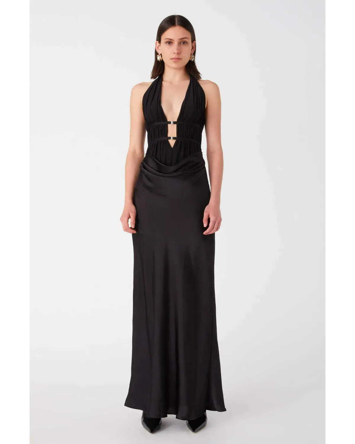 Misha Celine Maxi Dress Black Size 8 for rent on The Volte - main image
