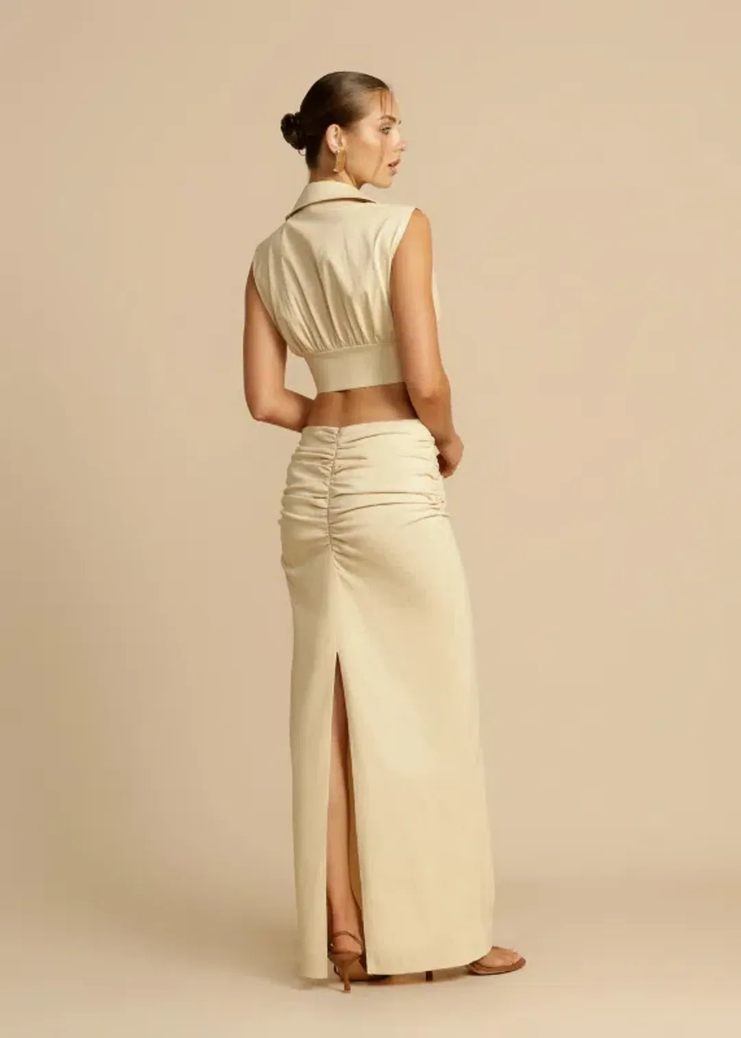 Arcina Ori Carmen Top And Skirt Set Beige Size S / AU 8 for rent on The Volte - main image