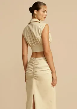 Arcina Ori Carmen Top And Skirt Set Beige Size S / AU 8 for rent on The Volte - image 4