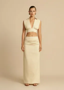 Arcina Ori Carmen Top And Skirt Set Beige Size S / AU 8 for rent on The Volte - image 1