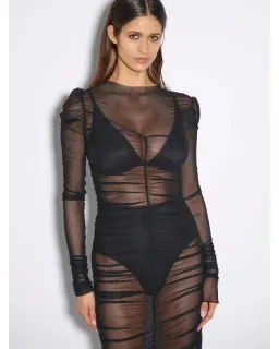 Effie Kats Rhodes Maxi Dress In Black Mesh Size AU 10 for rent on The Volte - image 3