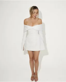 Odd Muse The Ultimate Muse Bow Mini Dress White Size 6 for rent on The Volte - image 1