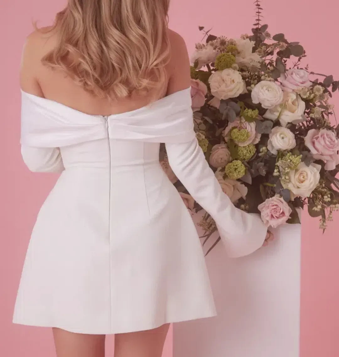 Odd Muse The Ultimate Muse Bow Mini Dress White Size 6 for rent on The Volte - main image