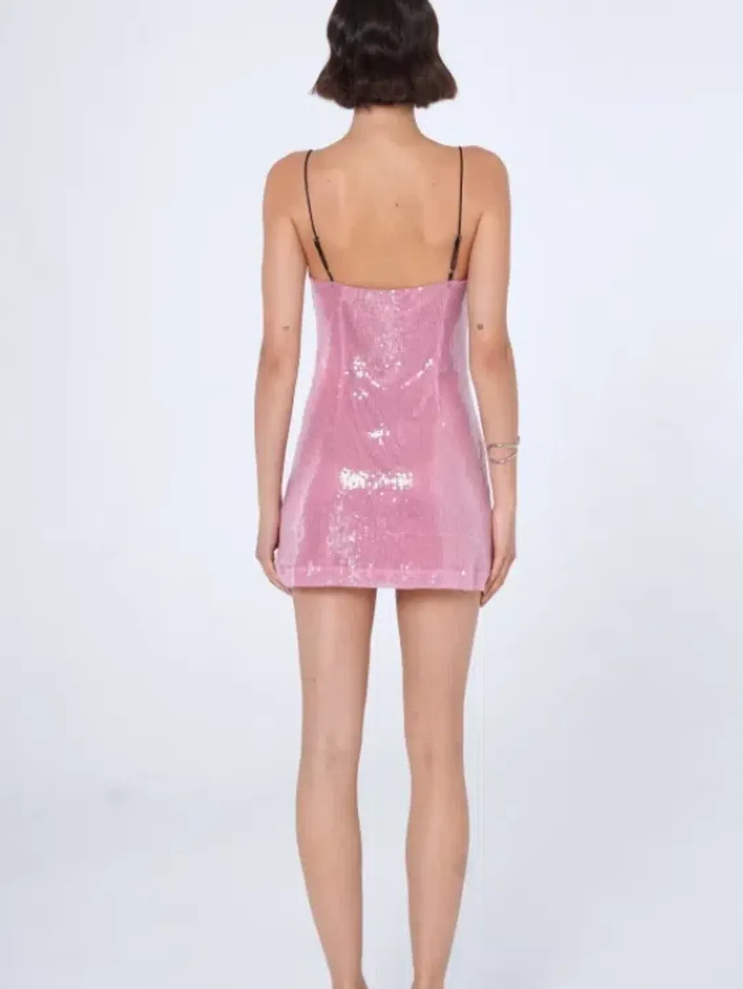 Benni Lucca Sequin Mini Dress Pink Size 6 for rent on The Volte - main image