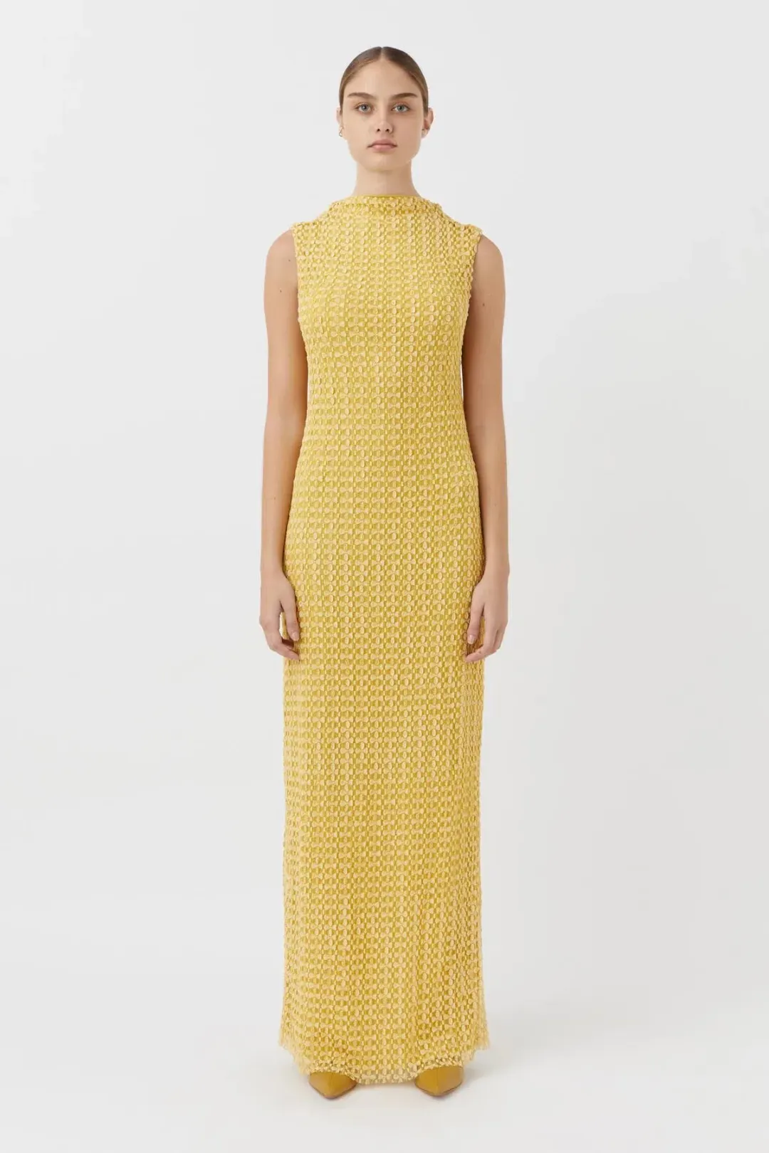 Camilla and Marc Riviera Column Dress Yellow Size 8 for rent on The Volte - main image