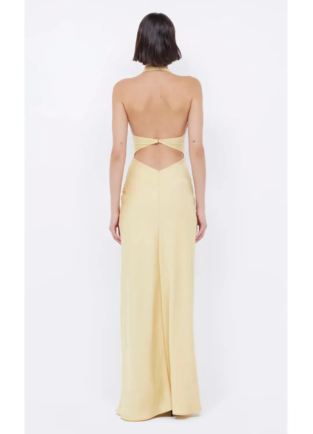Bec & Bridge Solare Halter Dress Citrus Yellow Size S/AU 8 for rent on The Volte - main image