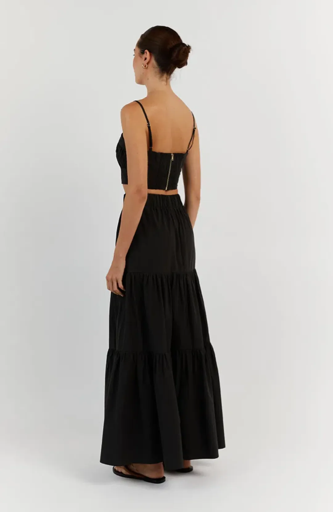 Dissh Elsa Cotton Crop Top & Skirt Set Black Size 6 for rent on The Volte - main image