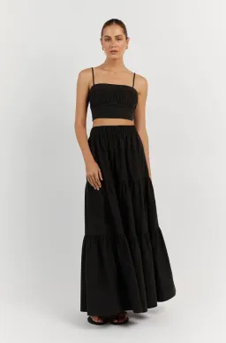 Dissh Elsa Cotton Crop Top & Skirt Set Black Size 6 for rent on The Volte - image 1