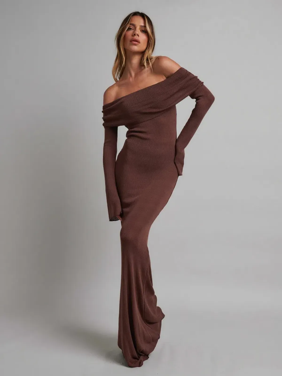 Bayse Brand Slaya Maxi Dress Bark Brown Size M / AU 10 for rent on The Volte - main image
