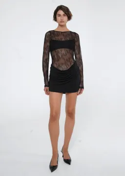 Benni Yana Lace Mini Dress Black Size 8 for rent on The Volte - image 1