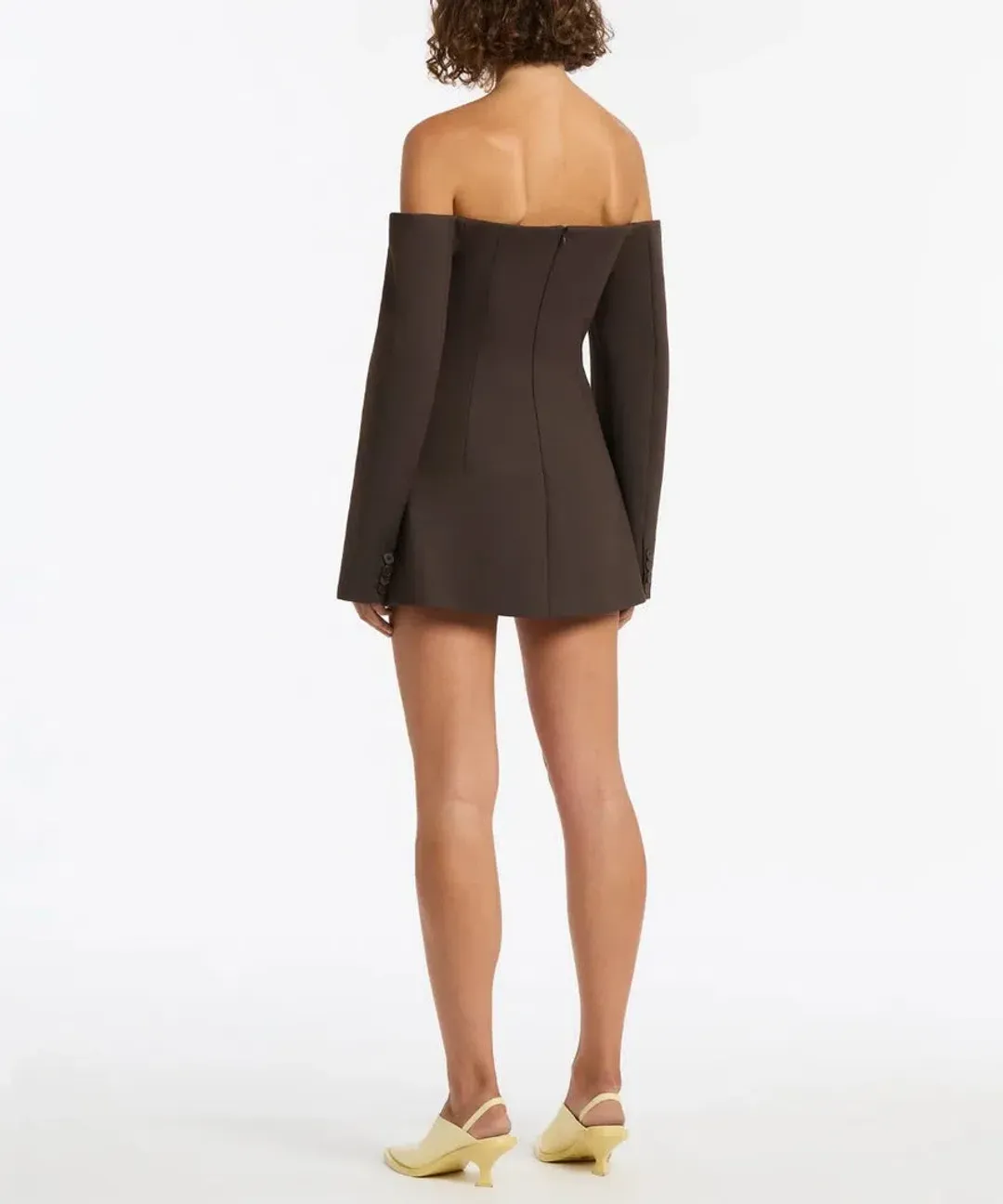 Sir The Label Sandrine Tailored Mini Dress Chocolate Size 1/Au 8 for rent on The Volte - main image