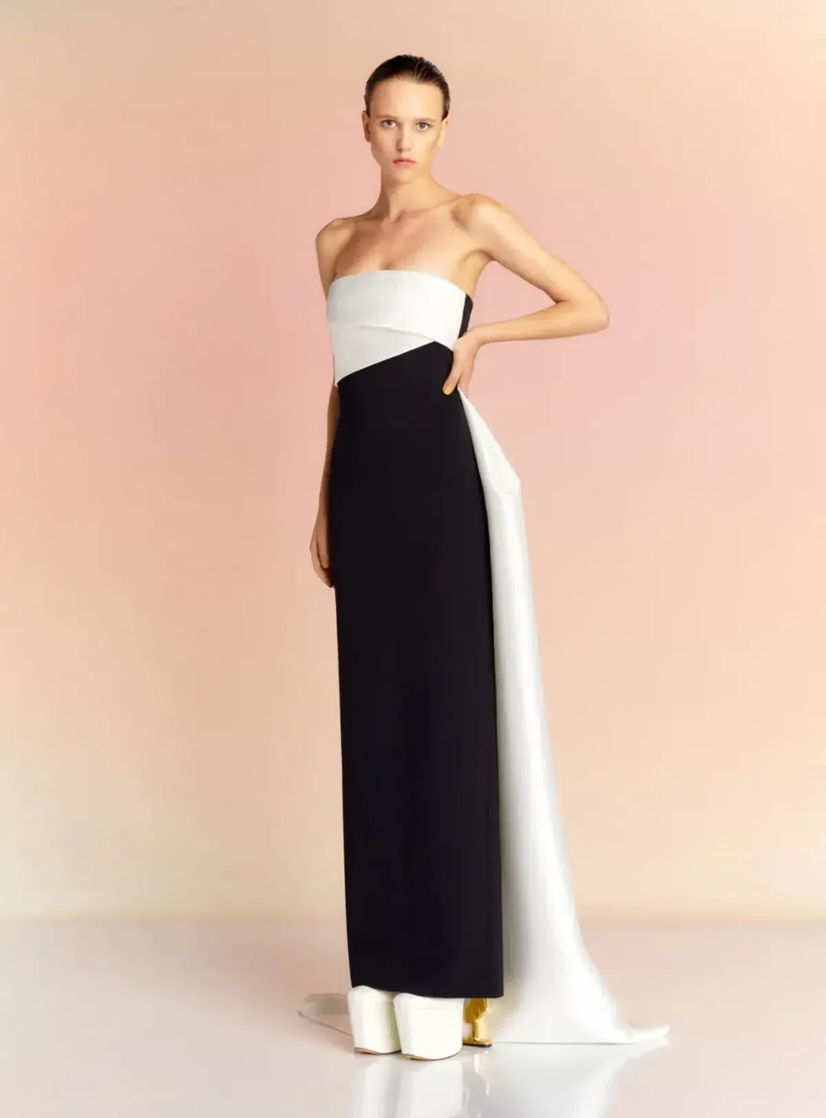 Solace London Kinsley Maxi Dress in Black & White Size XXL / AU 16 for rent on The Volte - main image