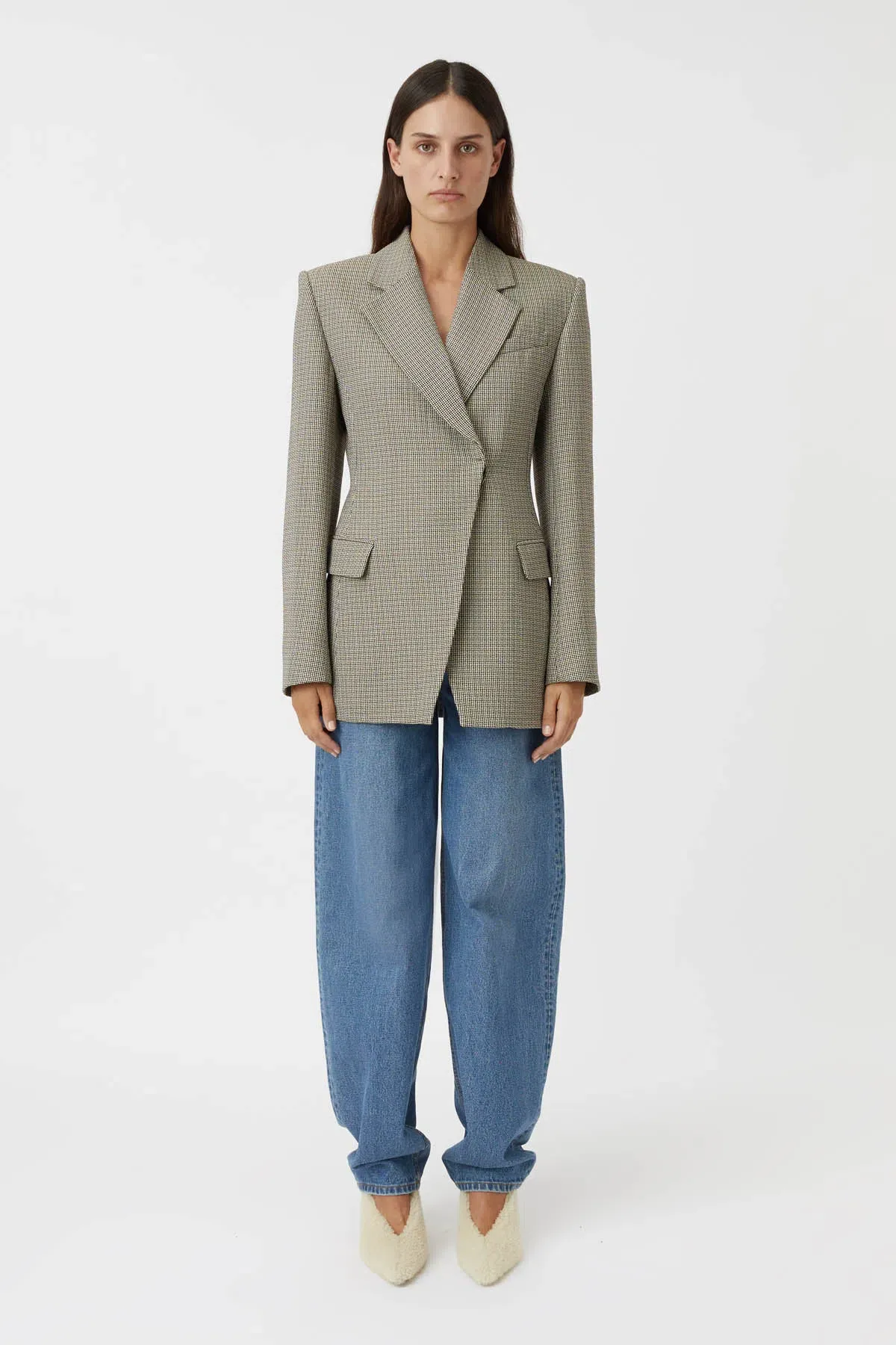Camilla And Marc Banks Blazer Black Houndstooth Size 8 for rent on The Volte - main image