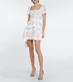 Self Portrait Bridal Lace Mini Dress White Size AU 8 for rent on The Volte - image 1