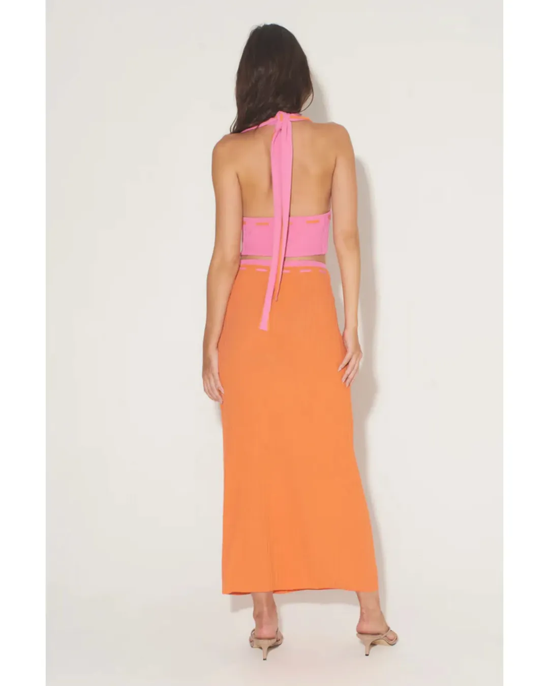 Hansen & Gretel Frankie Top Size XXS / AU 4 and Lacey Skirt Size XS / AU 6 Set Grapefruit for rent on The Volte - main image