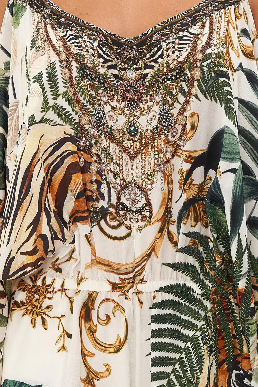 Camilla Franks Drop Shoulder Playsuit Tiger Trap Print Size S /AU 10 for rent on The Volte - main image