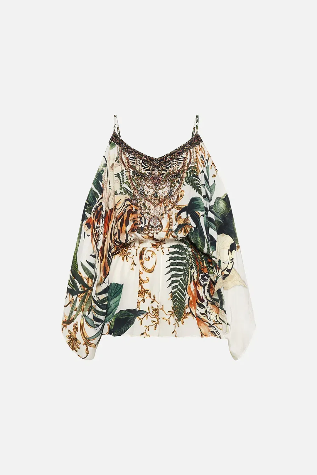 Camilla Franks Drop Shoulder Playsuit Tiger Trap Print Size S /AU 10 for rent on The Volte - main image