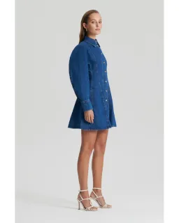 Scanlan Theodore Denim Cocoon Sleeve Mini Dress Blue Size AU 10 for rent on The Volte - image 2