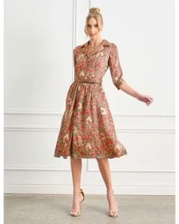 Leona Edmiston Demi 'Belle Epoch' Silk Shirtdress Multi Size 3 / AU 14 for rent on The Volte - image 1