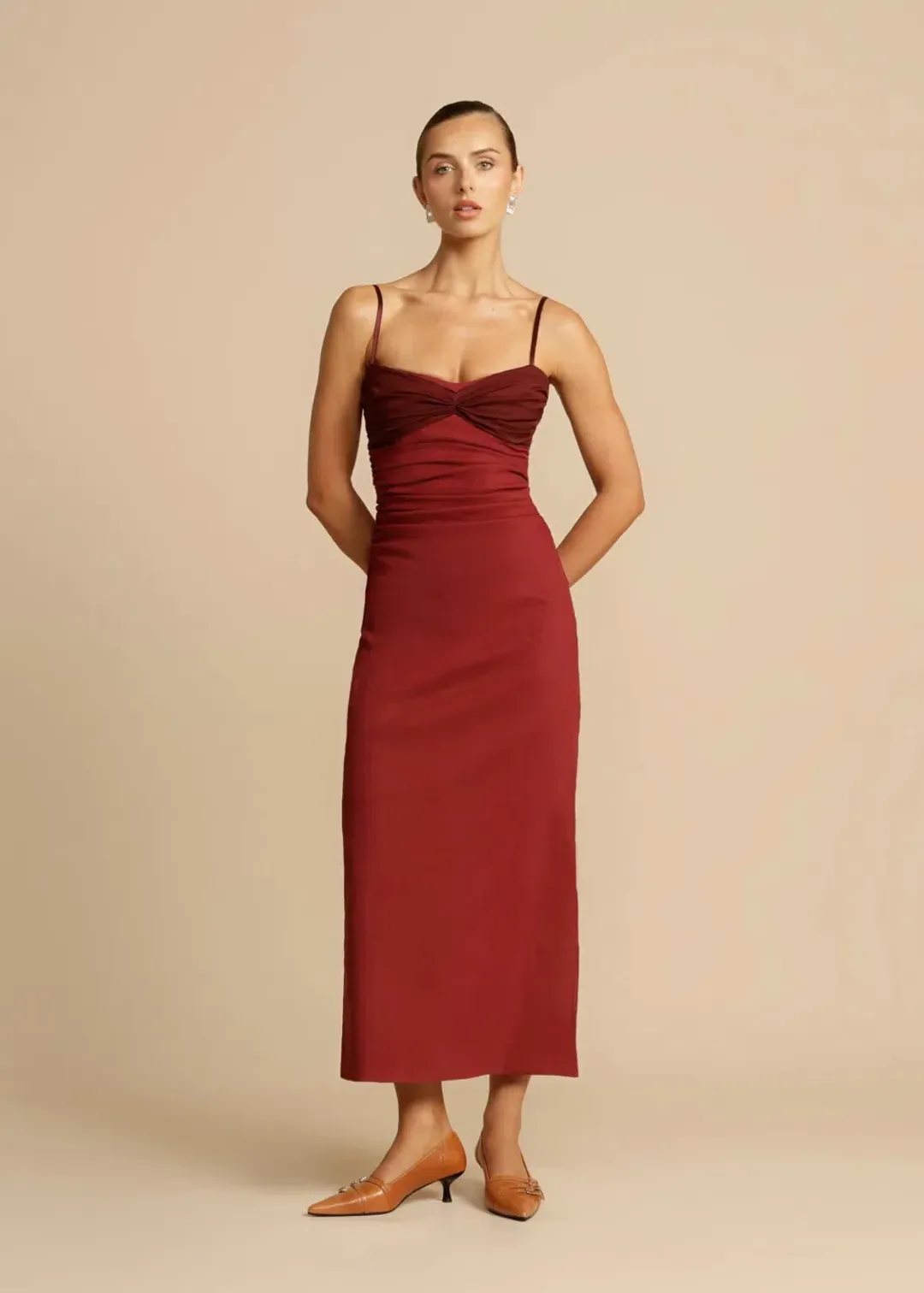 Arcina Ori Kinsley Dress Wine Size S / AU 8 for rent on The Volte - main image