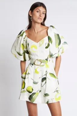 Aje Zest Mini Dress Tropical Lime Print Size 6 for rent on The Volte - image 2