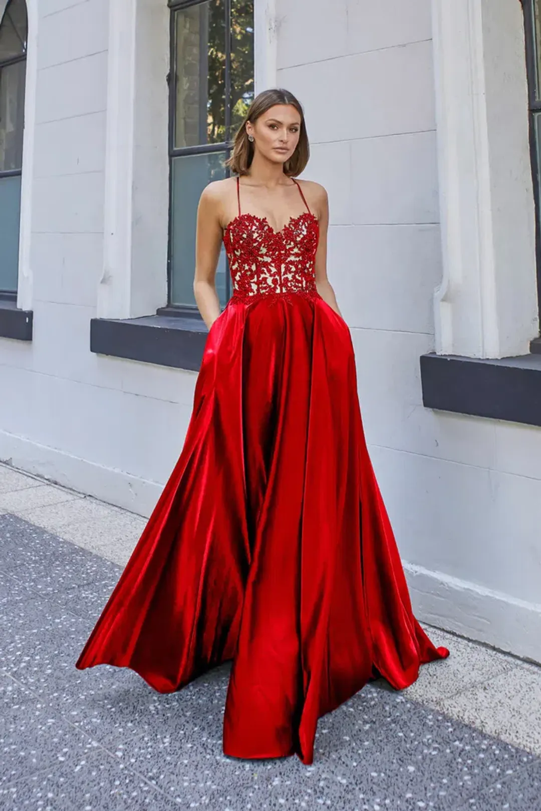 Tania Olsen Mika Gown Red Size 14 for rent on The Volte - main image