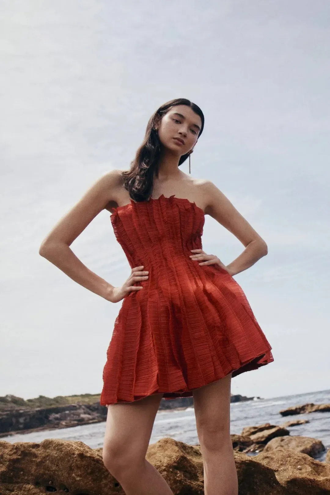 Aje Hybrid Sleeveless Mini Dress Red Size 6 for rent on The Volte - main image