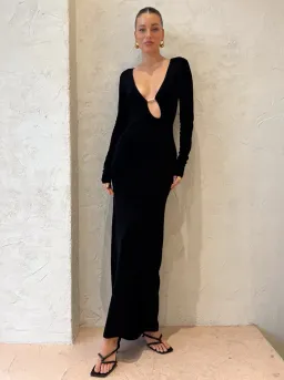 Sir the Label Kinetic Beaded Maxi Dress Black Size 0/ AU 6 for rent on The Volte - image 2