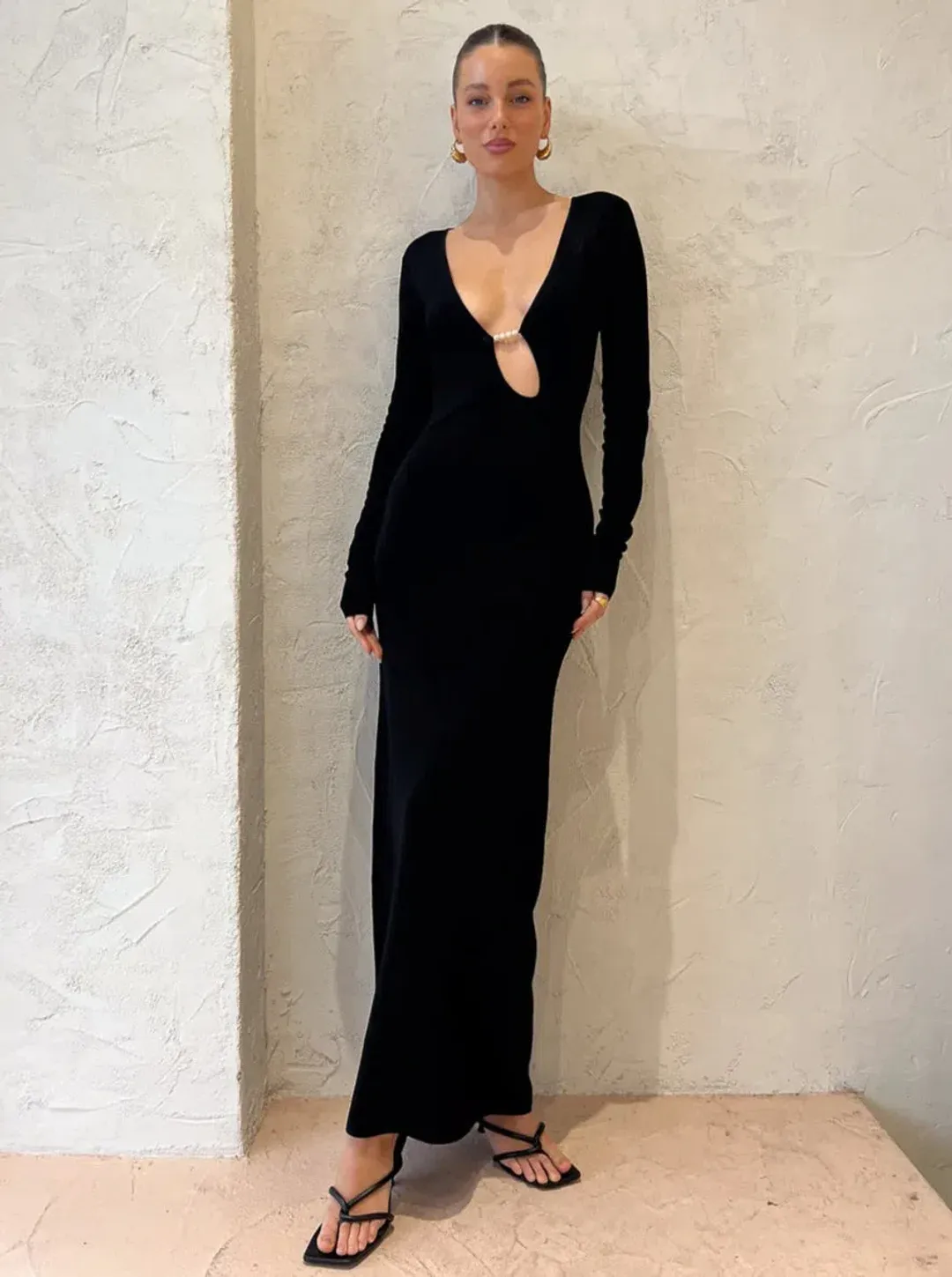 Sir the Label Kinetic Beaded Maxi Dress Black Size 1/ AU 8 for rent on The Volte - main image