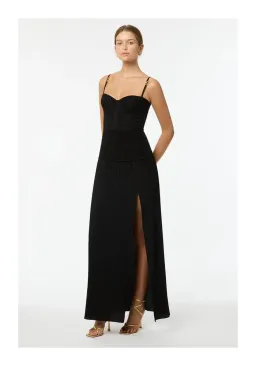 Manning Cartell Double Time Pleat Maxi Dress Black Size 14 for rent on The Volte - image 1
