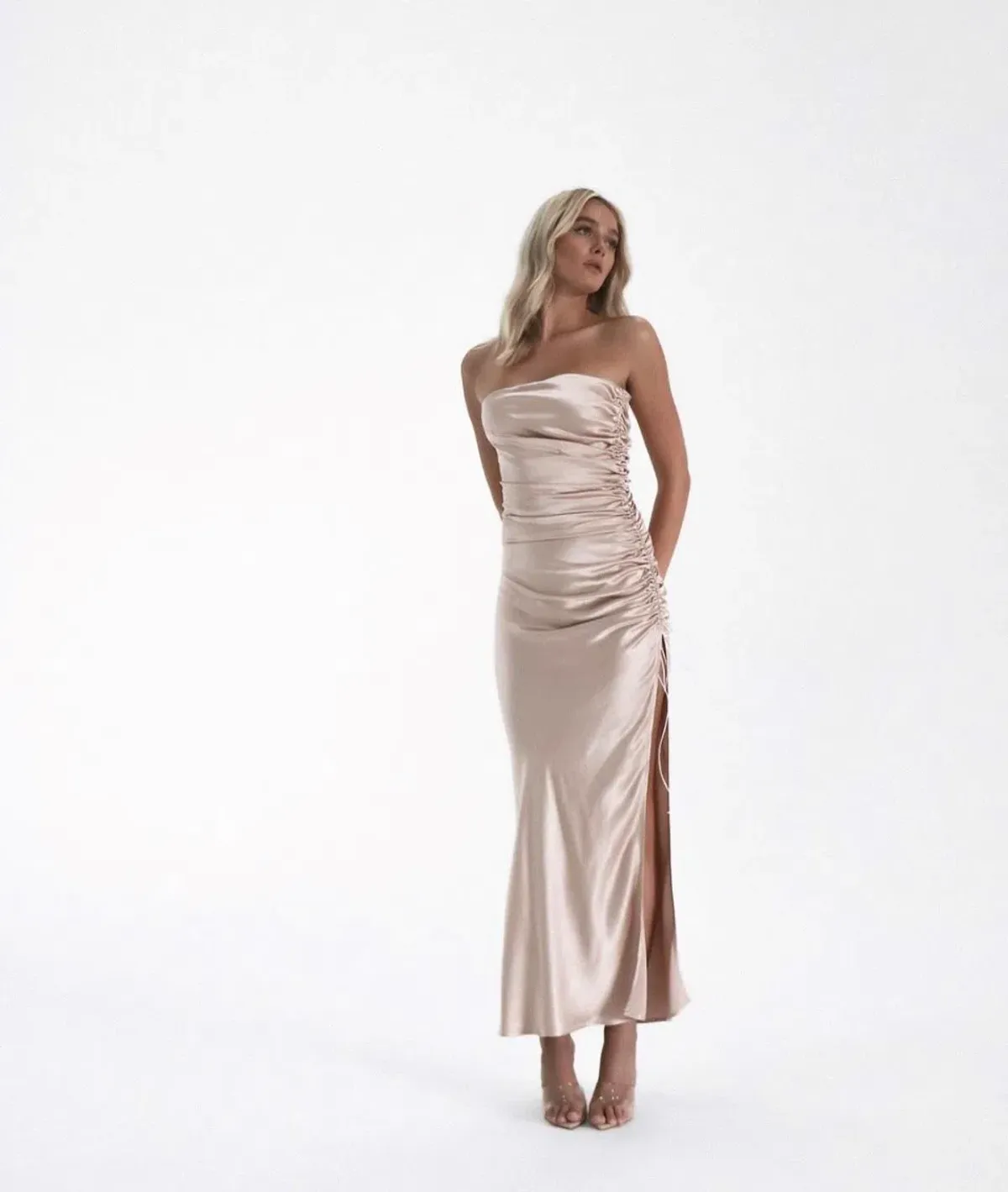 Natalie Rolt Angelina Gown Gold Size 0/ Au 6 for rent on The Volte - main image