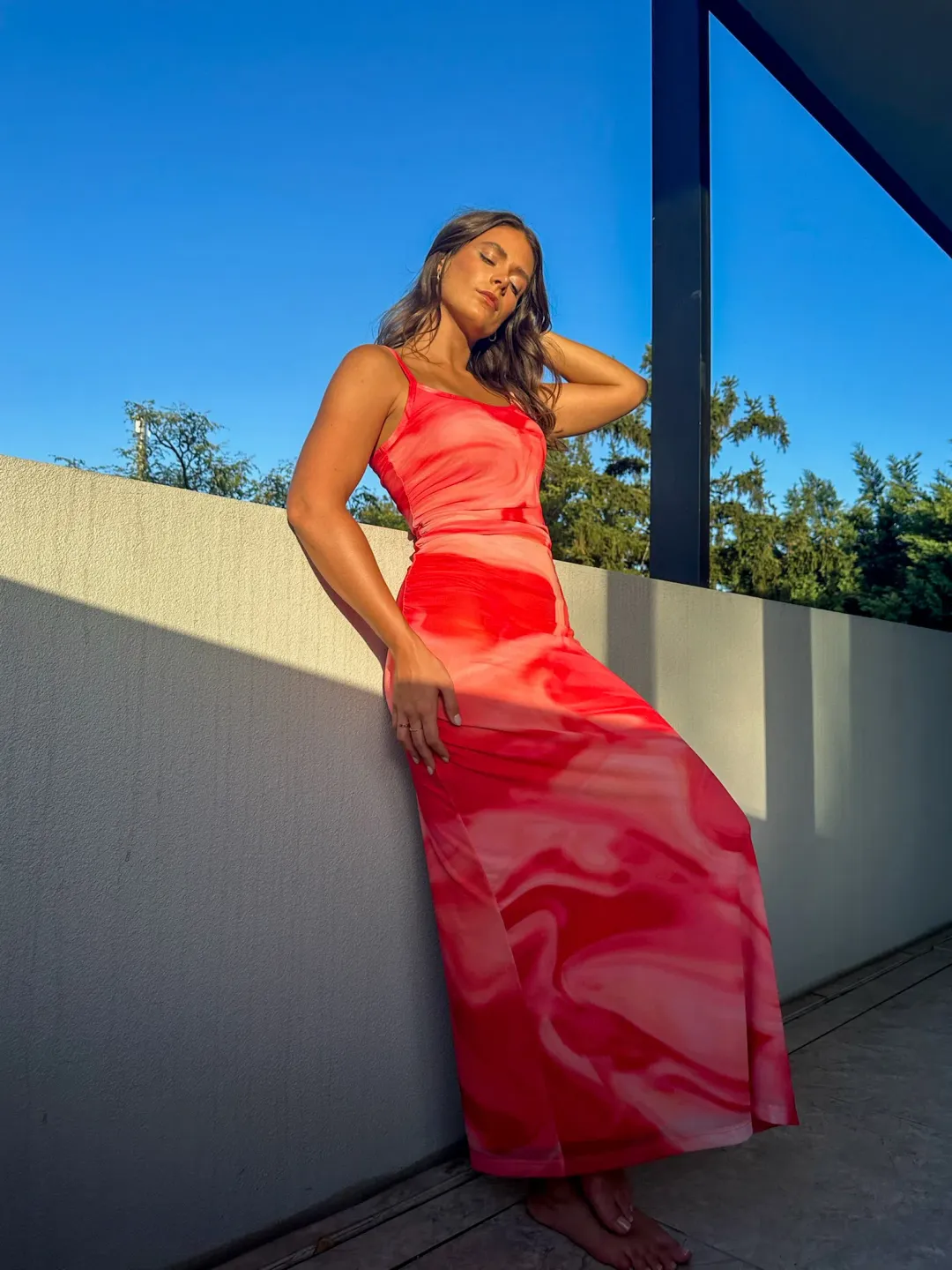 Kookai Haven Maxi Dress Strawberry Size AU 6 for rent on The Volte - main image