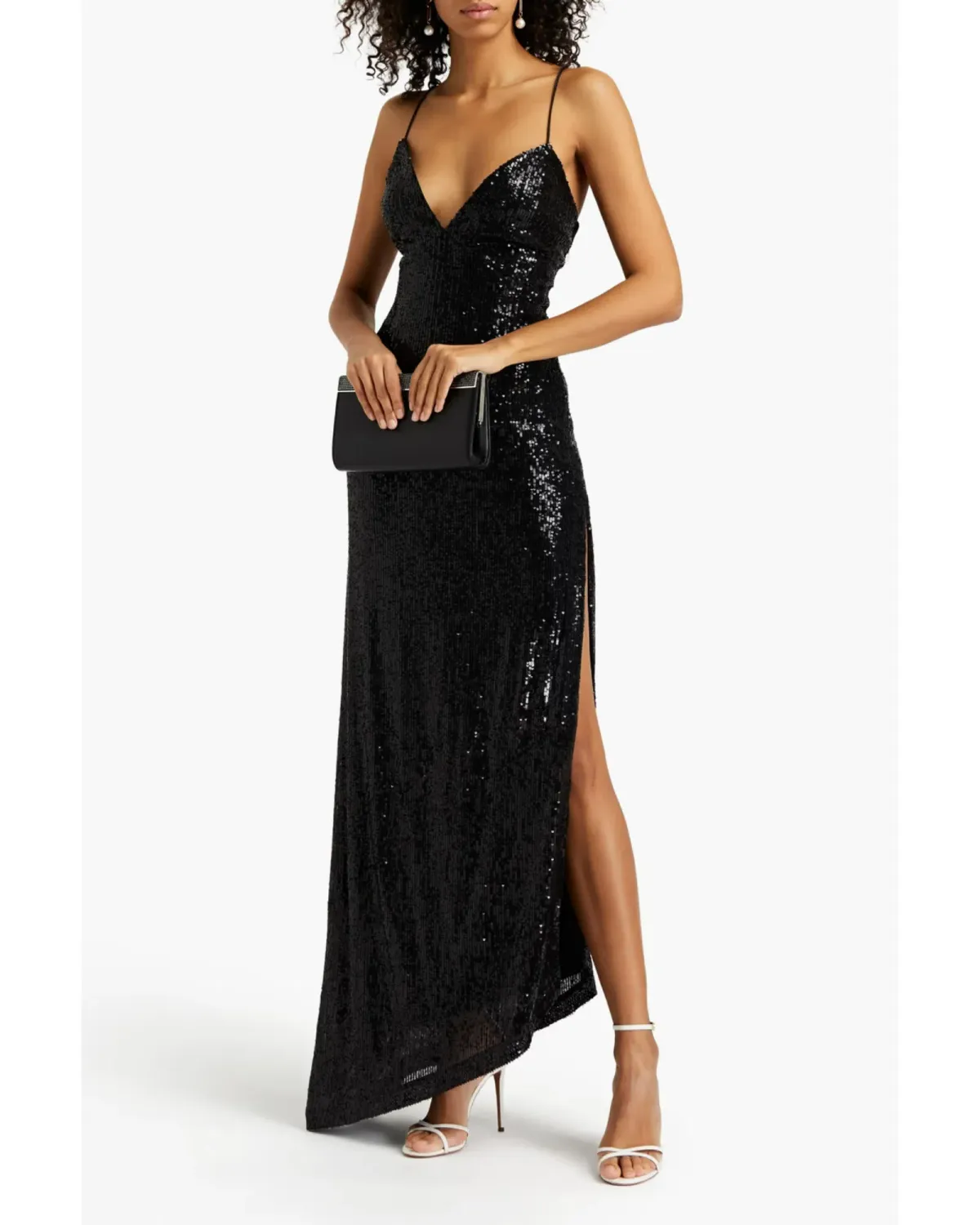 Retrofete Violet Sequined Maxi Dress in Black Size XS / AU 6 for rent on The Volte - main image