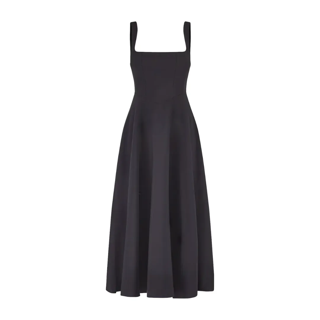 Odd Muse The Ultimate Muse High Waist Square Neck Midi Dress Black Size L / AU 12 for rent on The Volte - main image