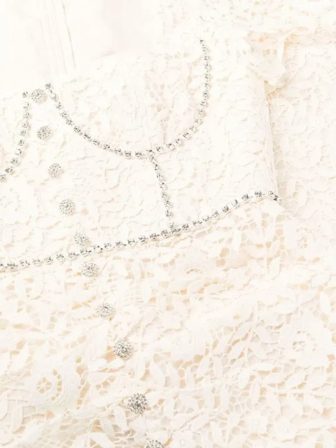 Cream Rose Lace Midi Dress for rent on The Volte - main image