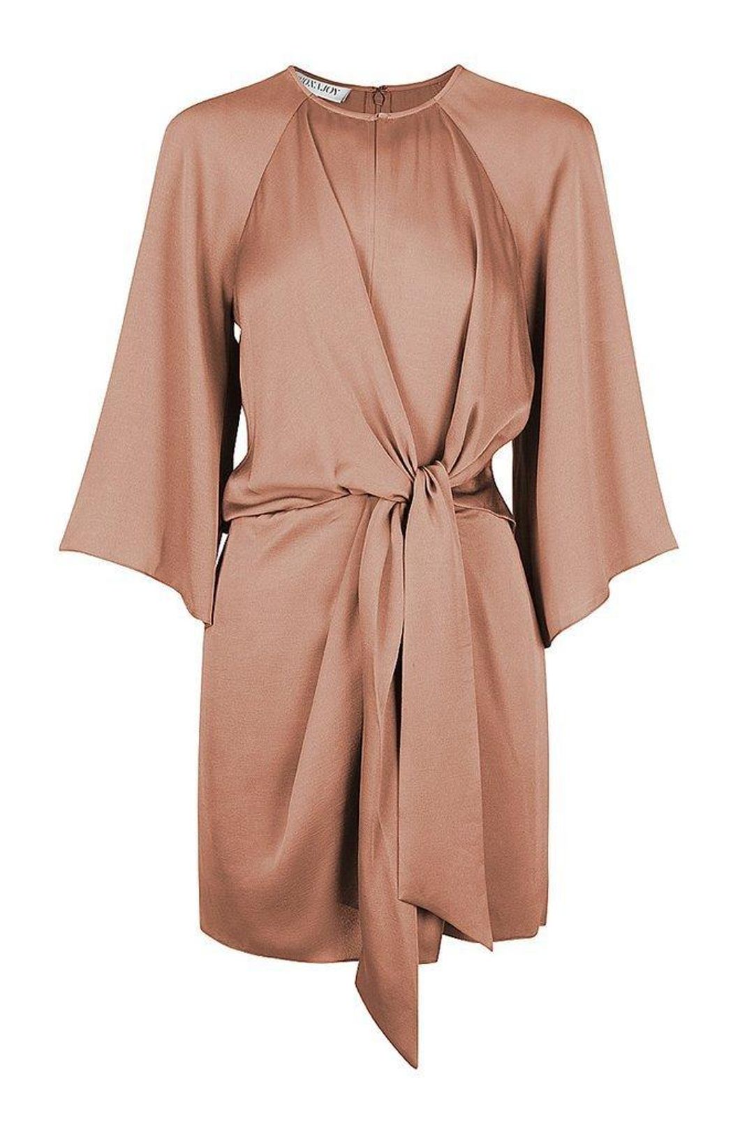 Shona Joy Sawyer Tie Front Mini Dress Beige Size 14 for rent on The Volte - main image