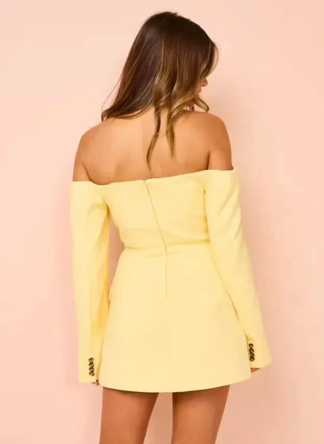 Sir The Label Sandrine Tailored Mini Dress Limone Size 0/Au 6  for rent on The Volte - main image
