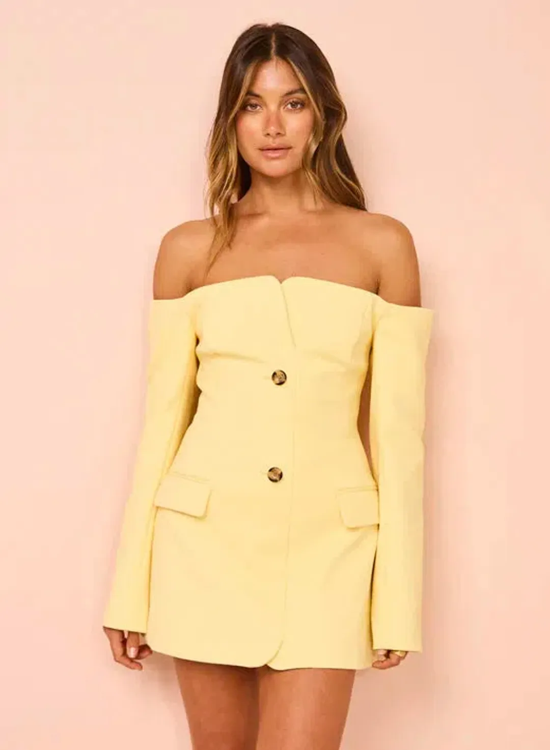 Sir The Label Sandrine Tailored Mini Dress Limone Size 0/Au 6  for rent on The Volte - main image
