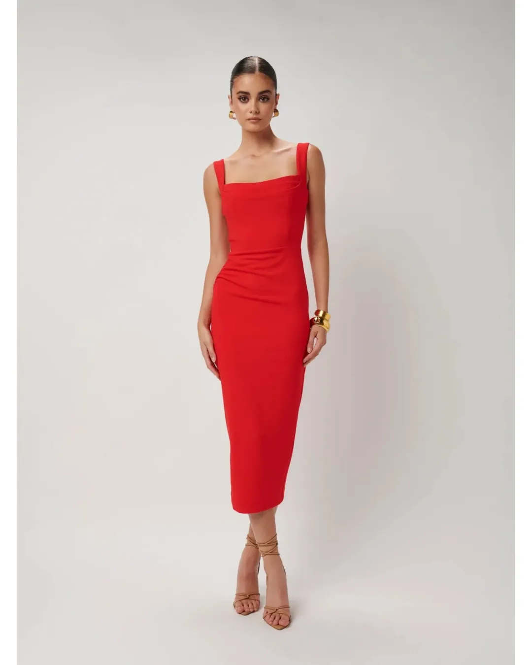 Effie Kats Marbella Dress In Cherry Red Size AU 10 for rent on The Volte - main image