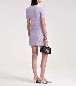 Self Portrait Sequin Knit Mini Dress Lilac Size S / AU 8 for rent on The Volte - image 3